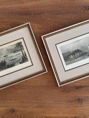 Vintage Set of Etching Art | Junction of the Ottawa and St Lawrence | Raft on th